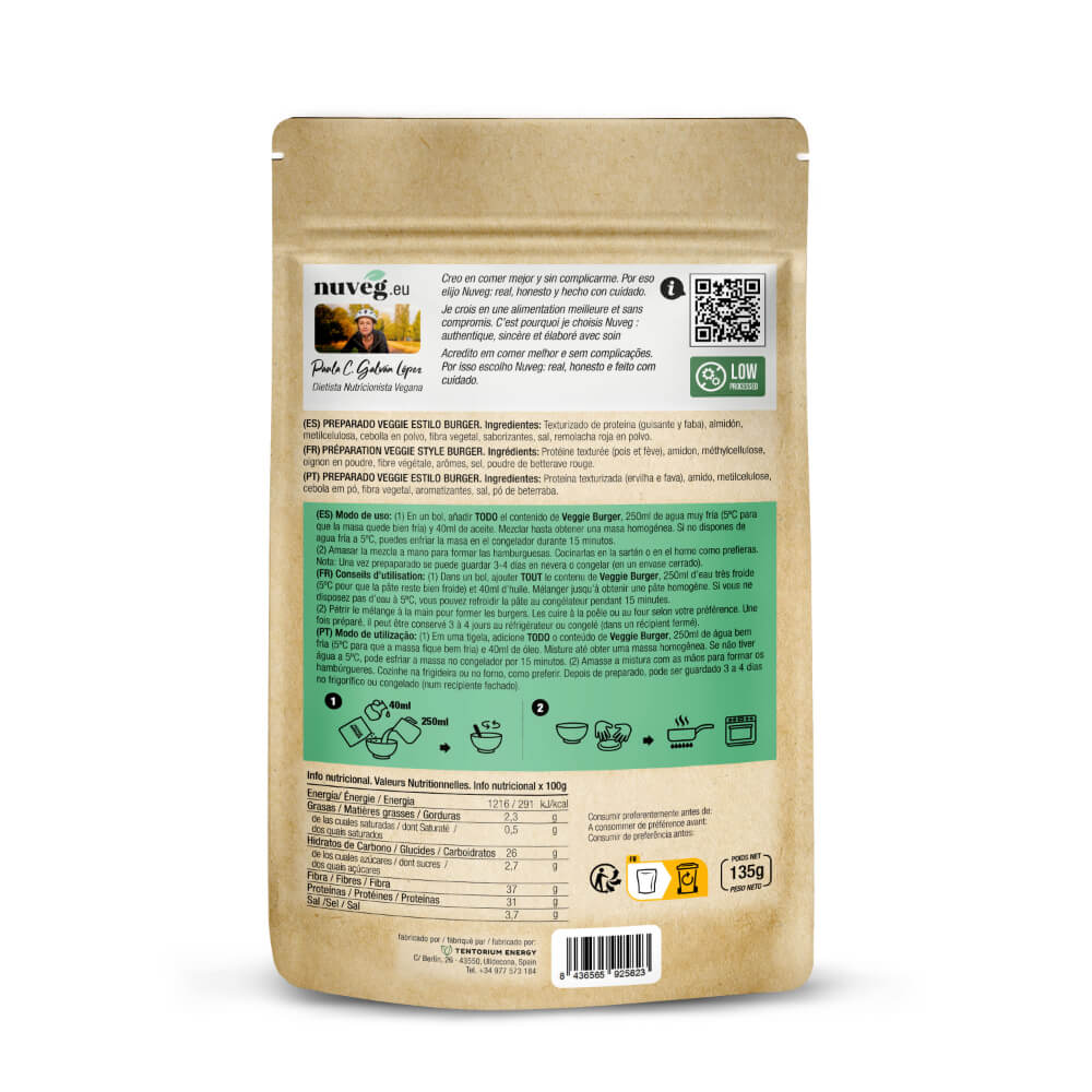 Hambúrguer vegetariano Nuveg 135 g