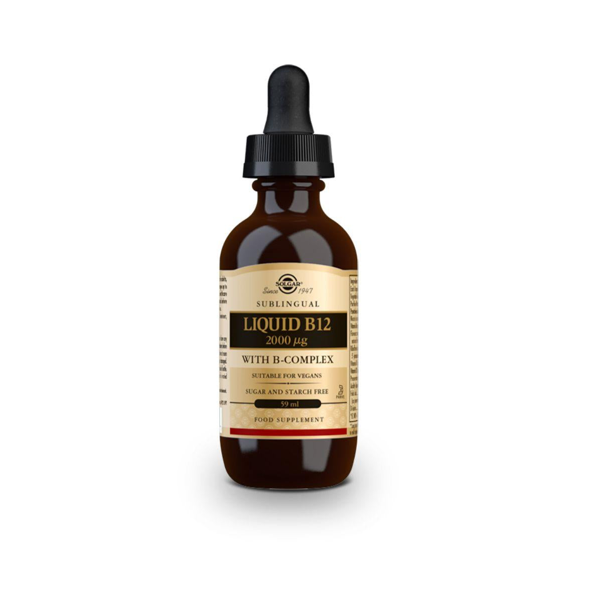 Vitamina B12 líquida sublingual, 59 ml de 2000 mcg