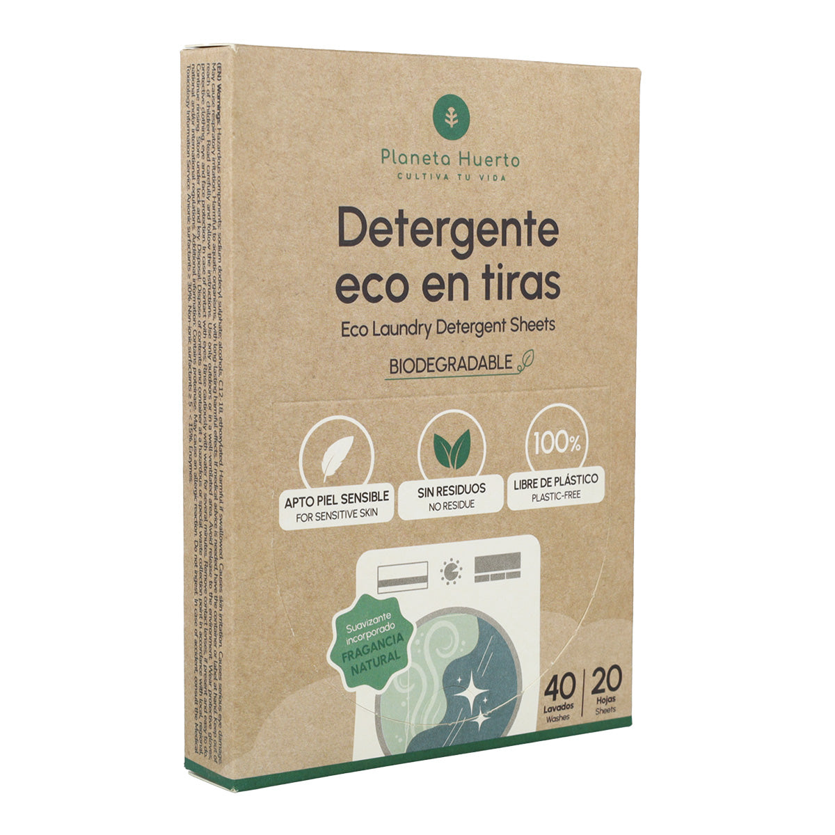 Detergente e amaciador Eco-Strips Planeta Huerto 40 lavagens
