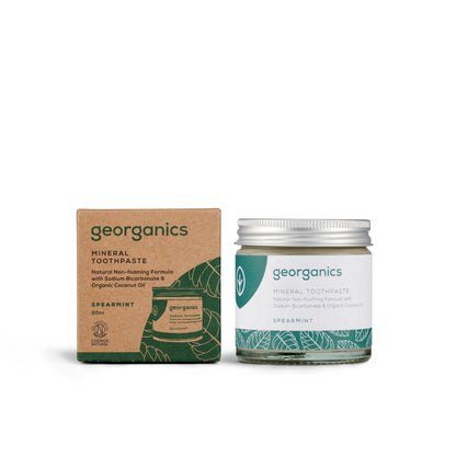 Pasta de dentes natural de hortelã-pimenta e coco Georganics 60 ml