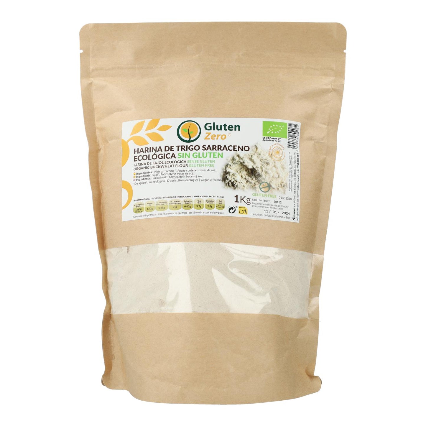 Farinha de Trigo Sarraceno Sem Glúten 1 Kg Gz Zero Glúten