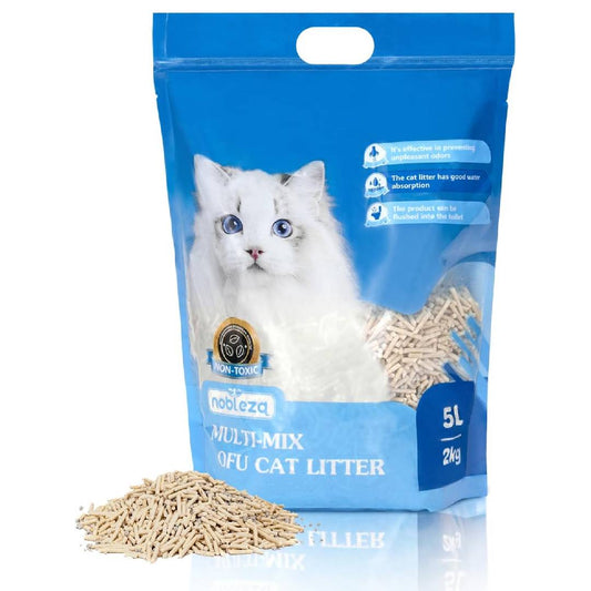 Areia para gatos mista de bentonite e tofu 5 L Nobleza