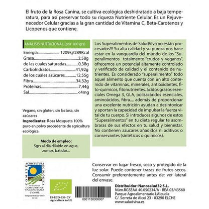 Pó de Rosa Mosqueta Biológico Salud Viva 125 g