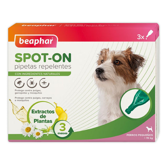 Pipetas repelentes antiparasitários naturais para cães de porte pequeno 3x1 ml