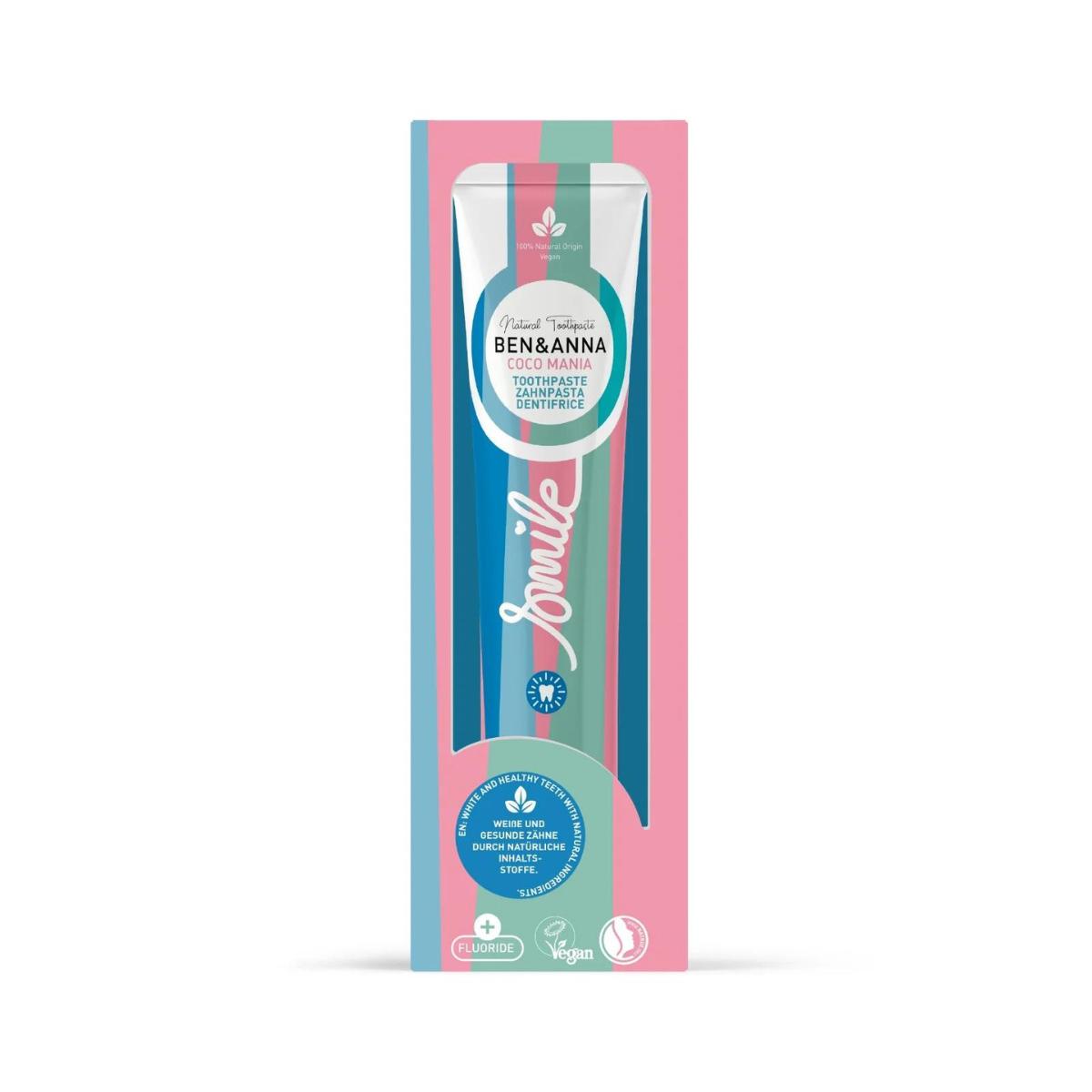 Ben &amp; Anna Coco Mania Pasta de Dentes com Flúor tubo de 75 ml