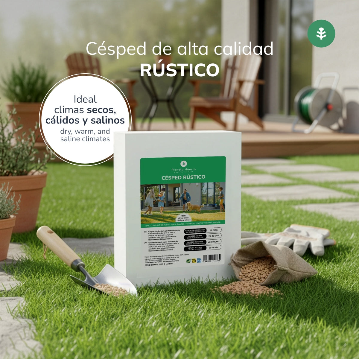 Sementes de Relva Rústica Planeta Huerto 1 kg
