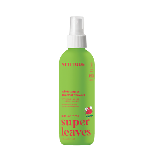 Spray desenredante infantil Super Leaves sandía y coco Attitude