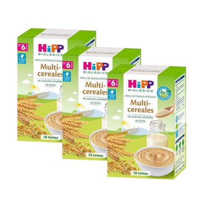 Embalagem x 3 Papas multigrãos orgânicas +6 meses HiPP 400 g