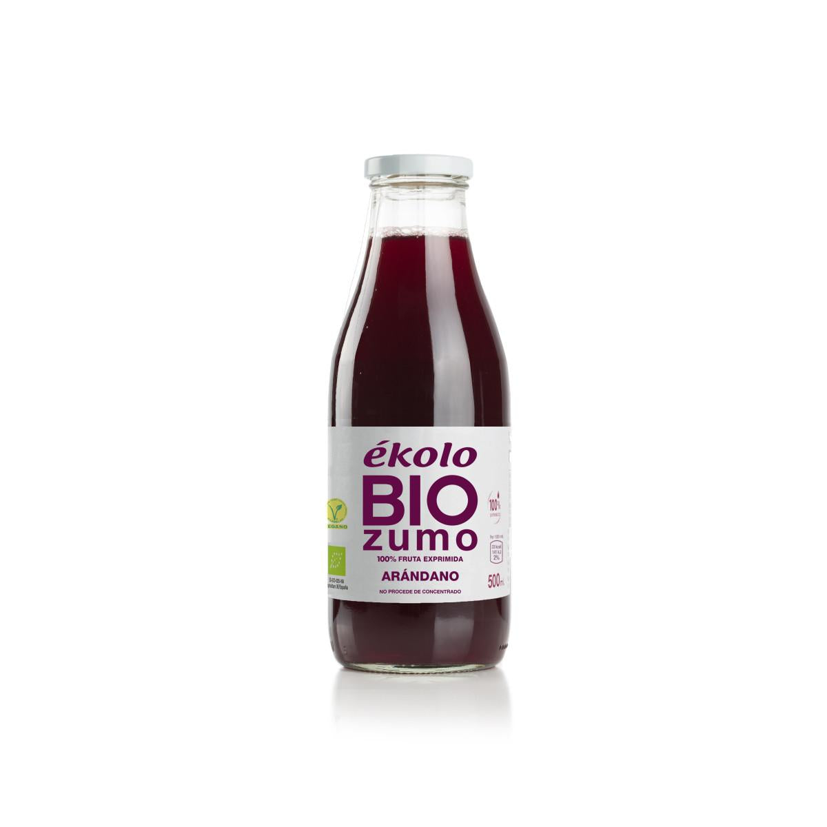 Sumo de mirtilo biológico 100% espremido ékolo 500 ml