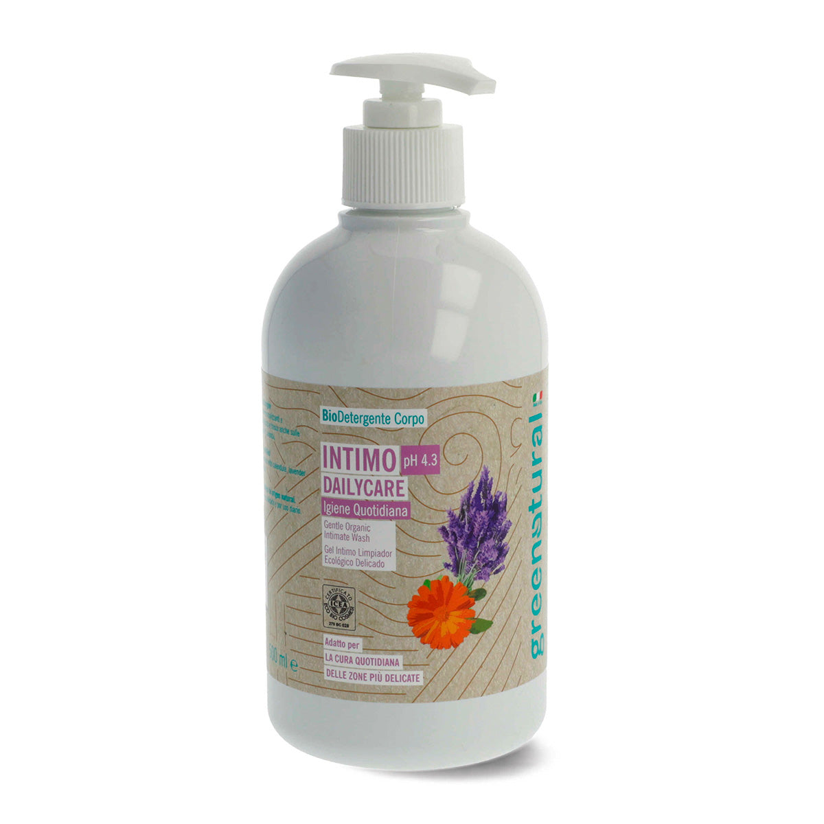 Gel de limpeza íntima delicado, Greenatural, 500 ml