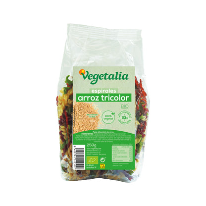 Espirais de Arroz Tricolor Sem Glúten BIO Vegetalia 250g