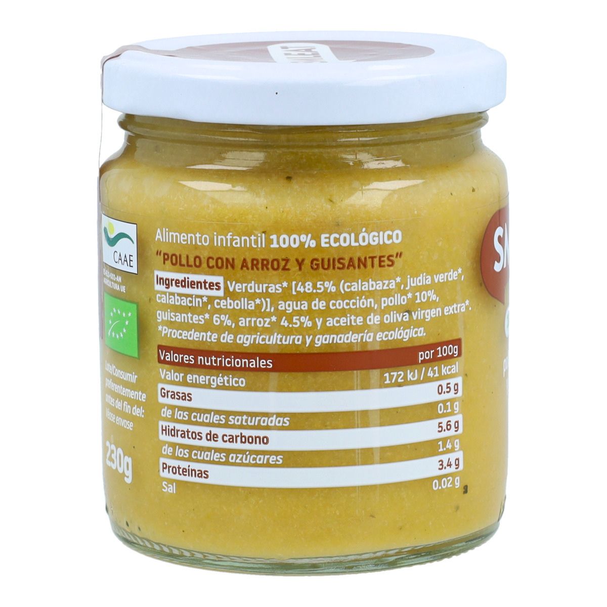Smileat Frango Biológico e Arroz Pote +6 meses, 230g