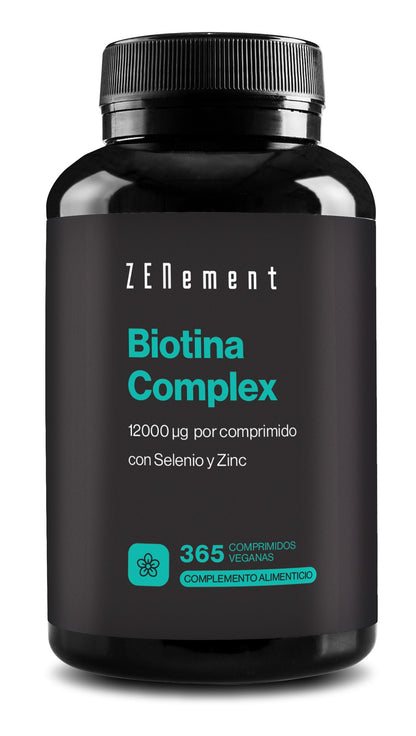 Biotina, 12000 ug + Selénio + Zinco Zenement 365 comprimidos