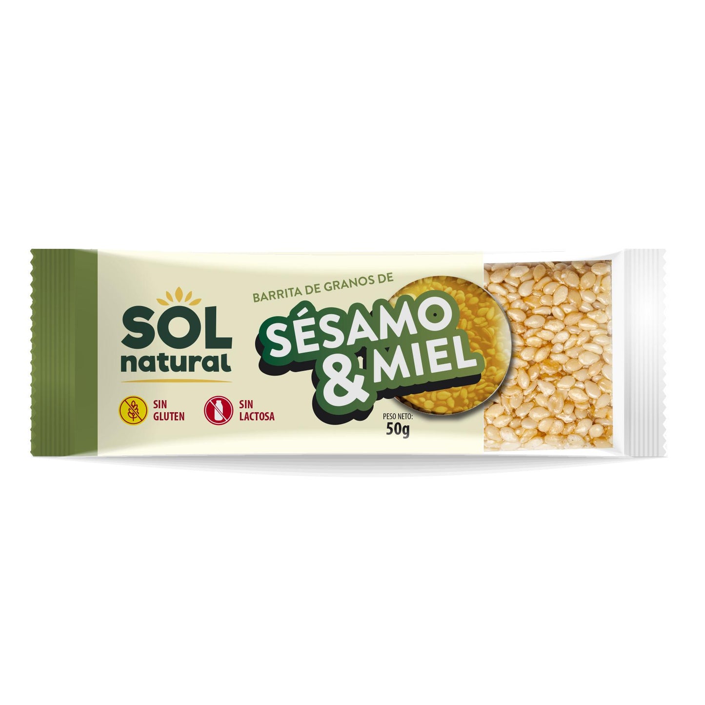 Barra de Sésamo e Mel Sol Natural sem Glúten 50g