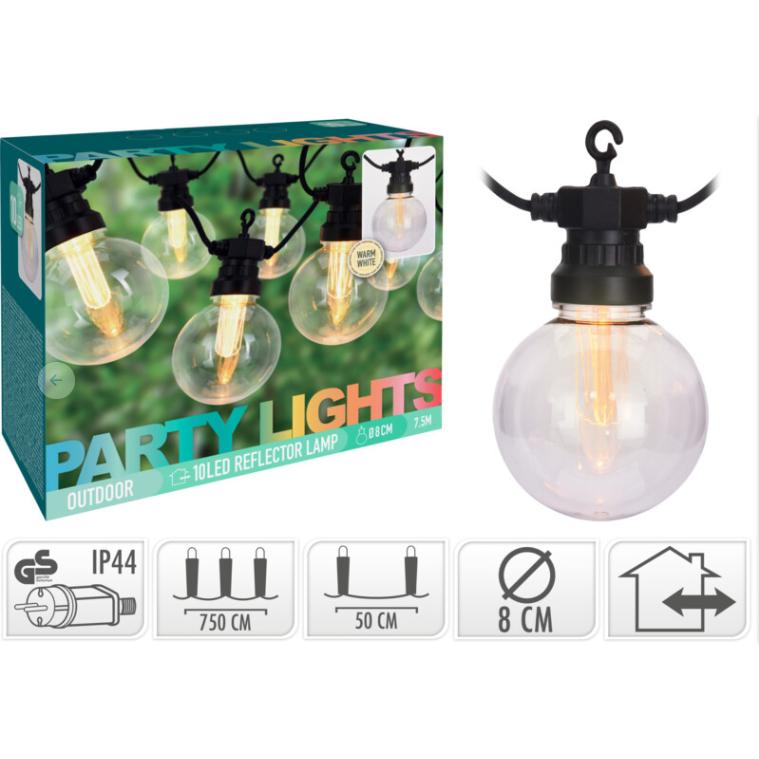 Grinalda LED 10 lâmpadas quentes