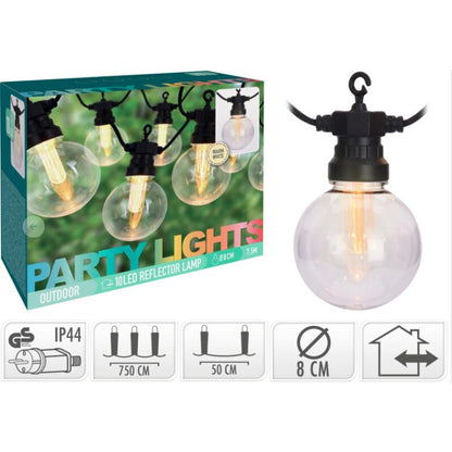 Grinalda LED 10 lâmpadas quentes