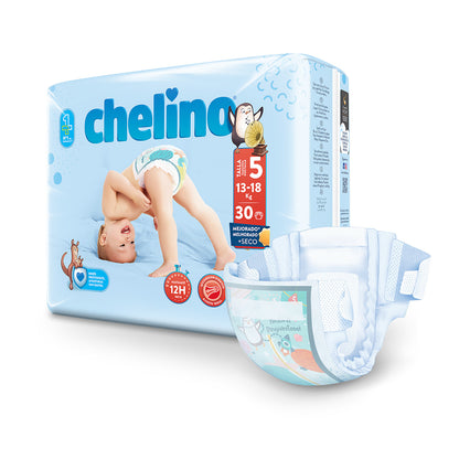 Embalagem de 6 Fraldas T5 Pasitos (13-18 kg) 30 unidades, Chelino
