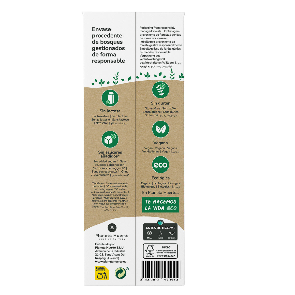 Bebida de Amêndoa Eco Planeta Huerto 1L