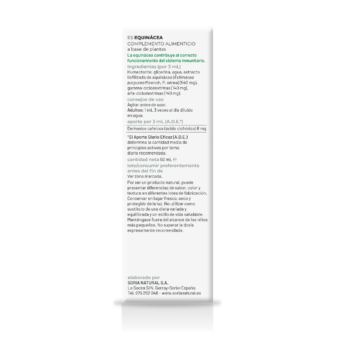 Extrato de Equinácea Soria Natural, 50 ml