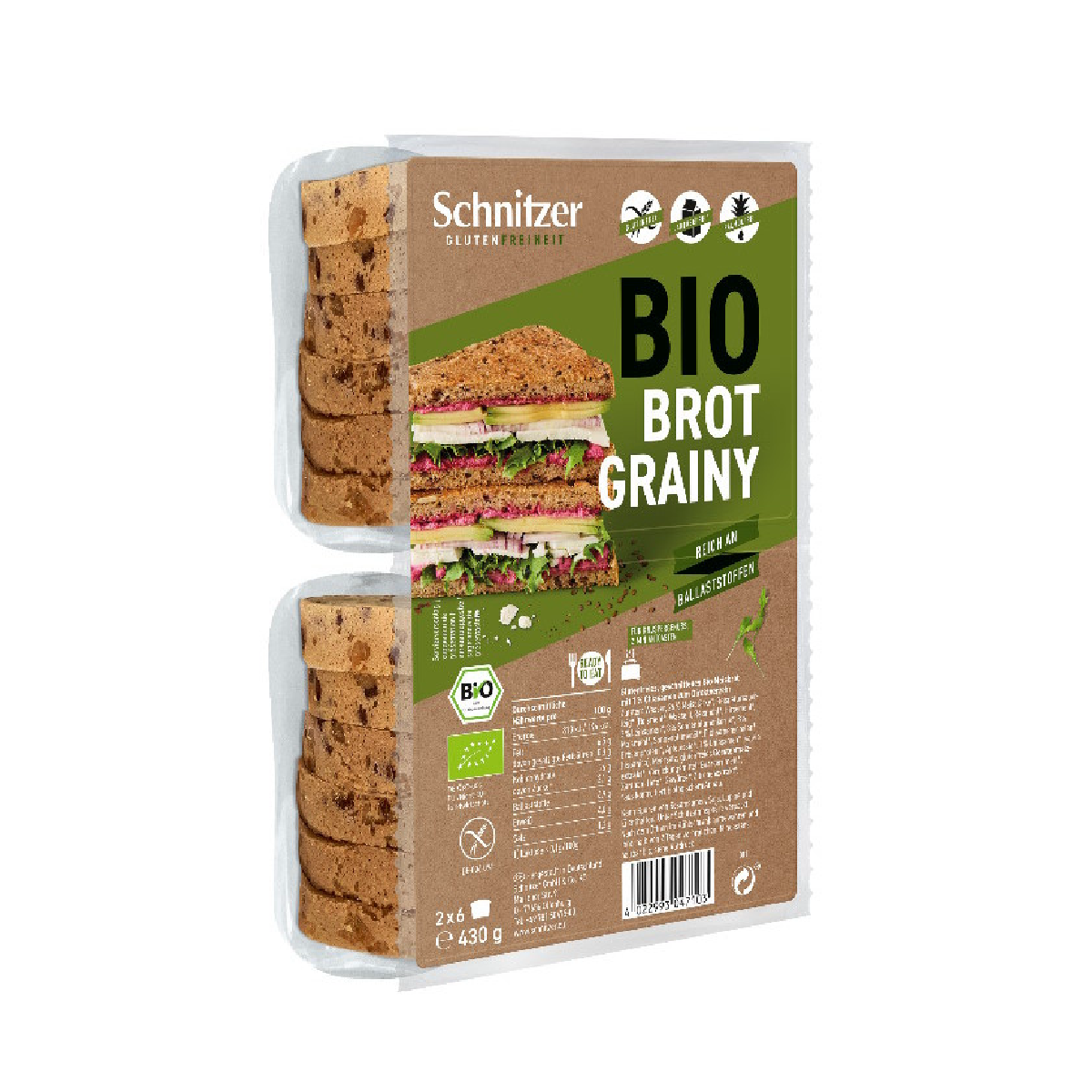 Pão de Milho Fatiado com Sementes Sem Glúten Bio Schnitzer 430 g
