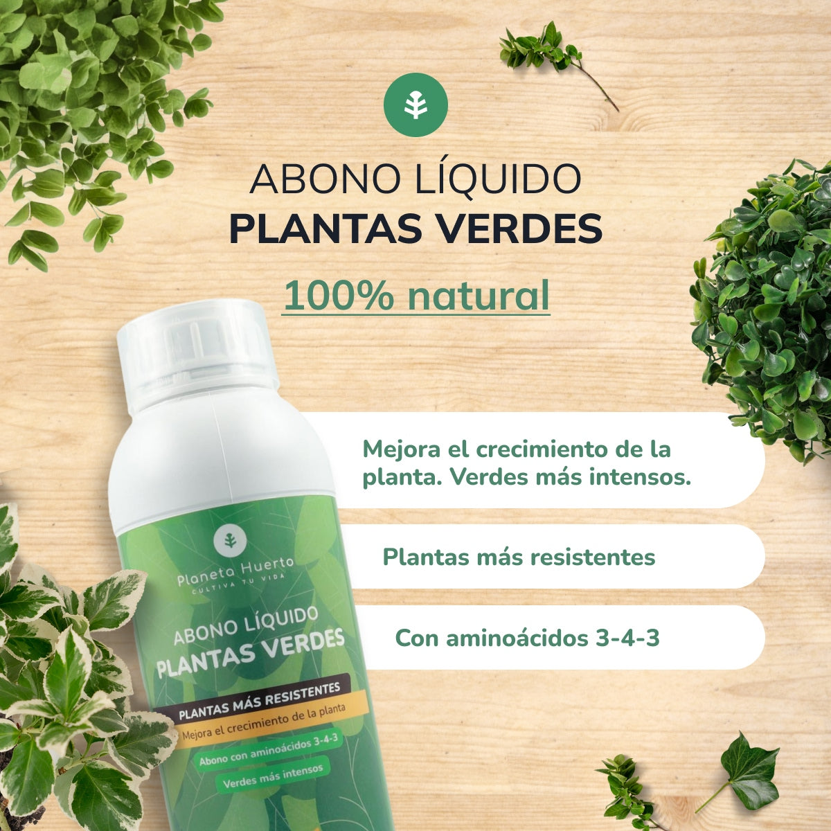 Fertilizante Líquido para Plantas Verdes Planeta Huerto 1 l