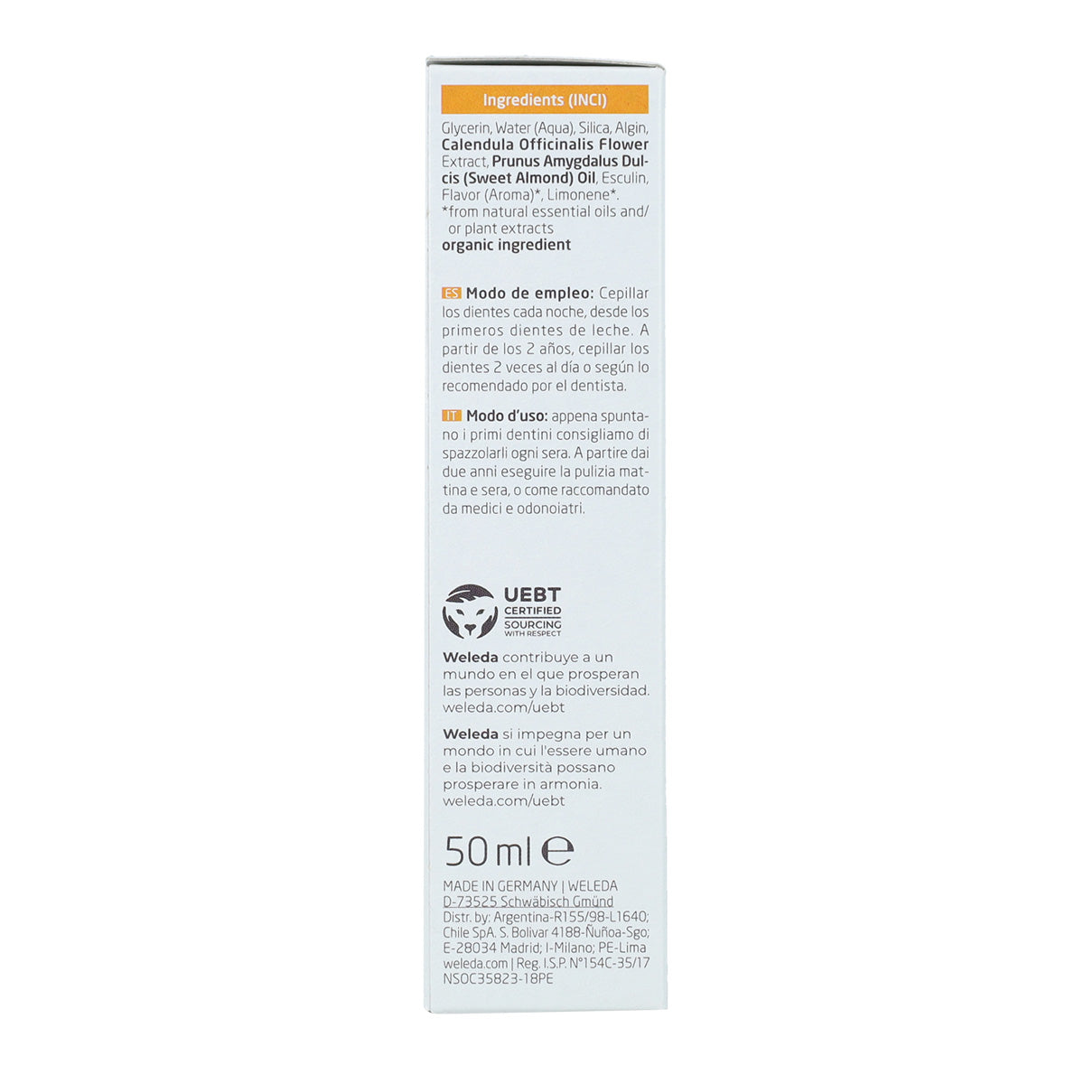 Gel dentário infantil Weleda 50 ml