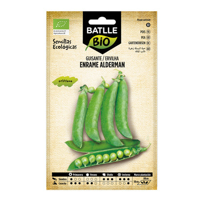 Sementes de ervilha Alderman orgânicas Batlle, 1/2 cacho