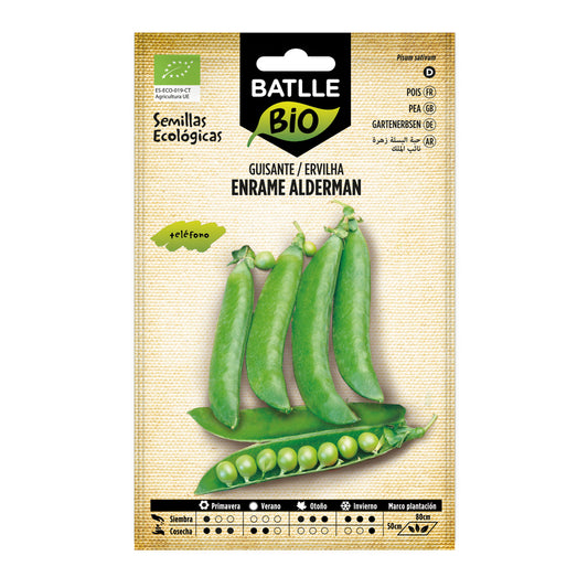 Sementes de ervilha Alderman orgânicas Batlle, 1/2 cacho