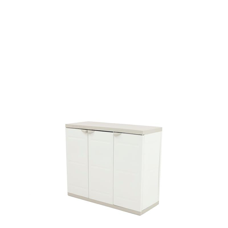 Meio roupeiro com 3 portas 105 cm Titânio Plastiken Bege