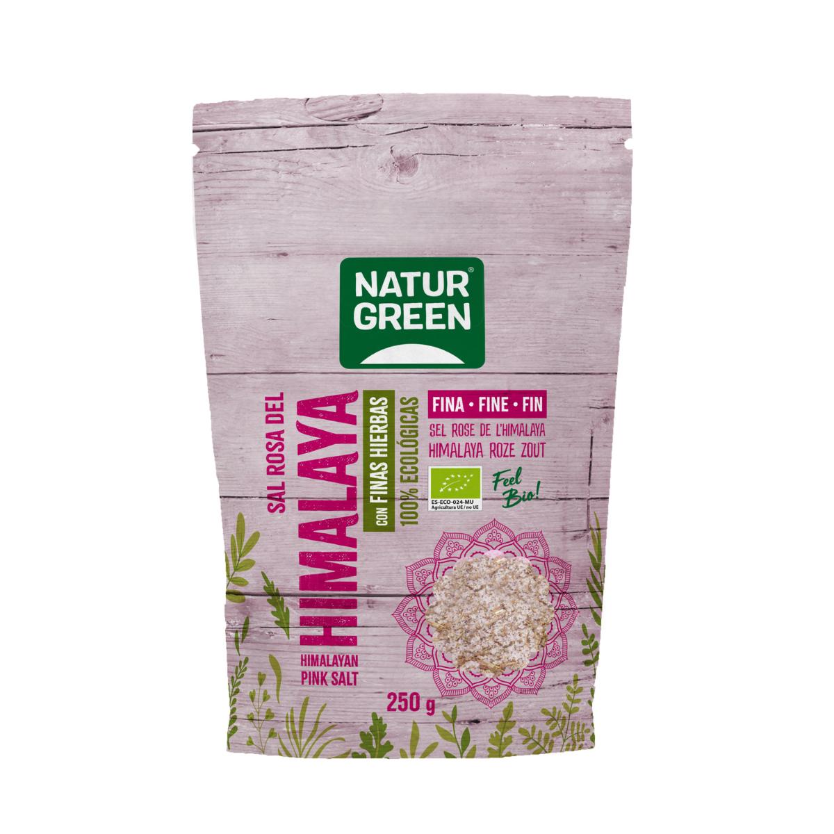 Sal Rosa dos Himalaias com Ervas Finas Orgânicas Naturgreen 250g