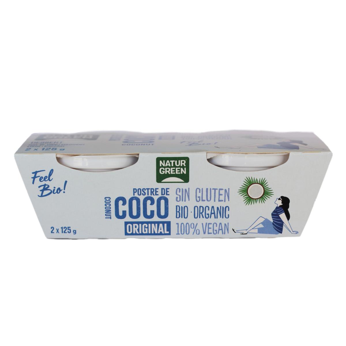Sobremesa de Coco Naturgreen Nature, 2 x 125 g