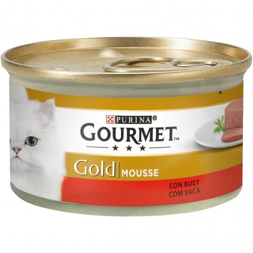 Embalagem de 24 x GOURMET GOLD Mousse Comida Húmida Carne 85 g
