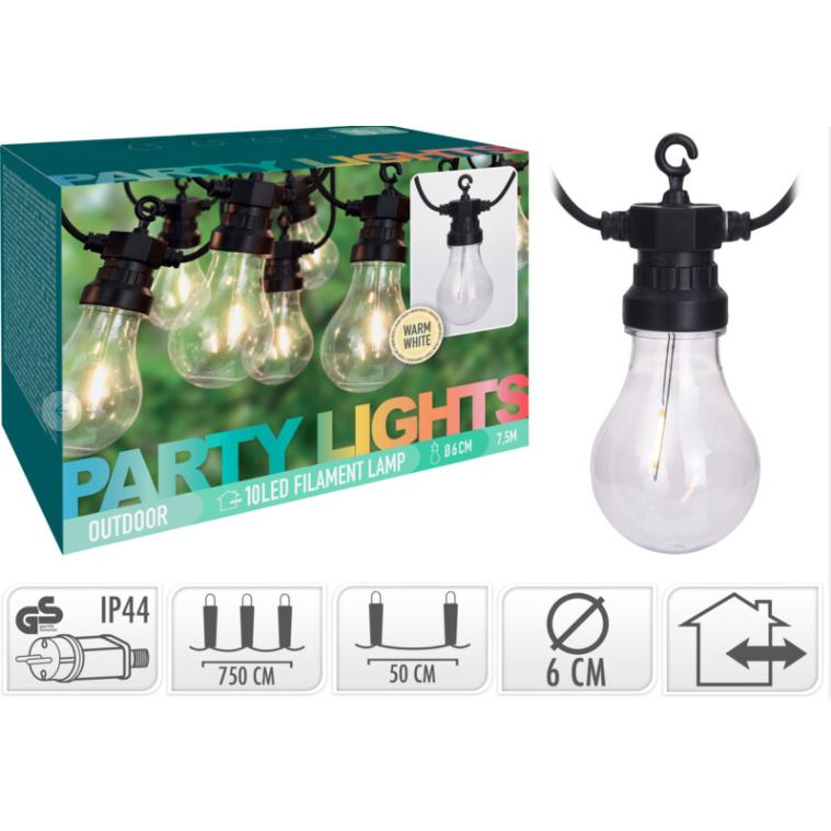 Grinalda LED 10 lâmpadas quentes