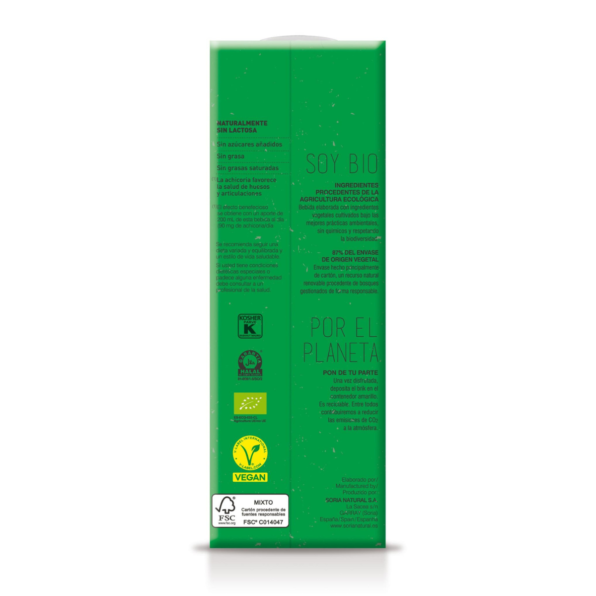 Bebida de Aveia Natural Biológica Soria 1 L