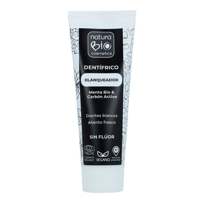 NaturaBio Bio Pasta de Dentes Branqueadora com Carvão Ativado e Hortelã 75 ml