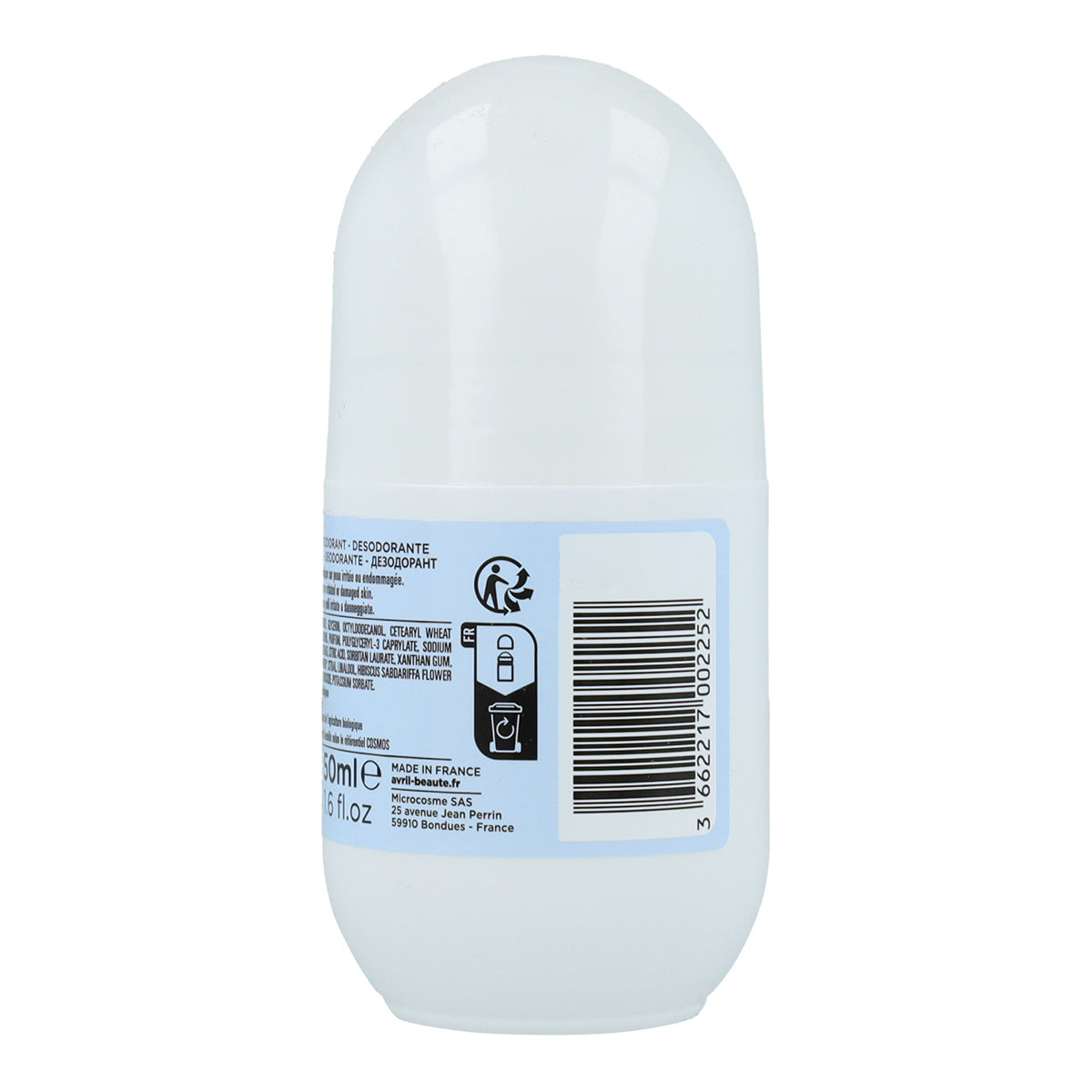 Desodorizante roll-on orgânico, Avril, 50 ml