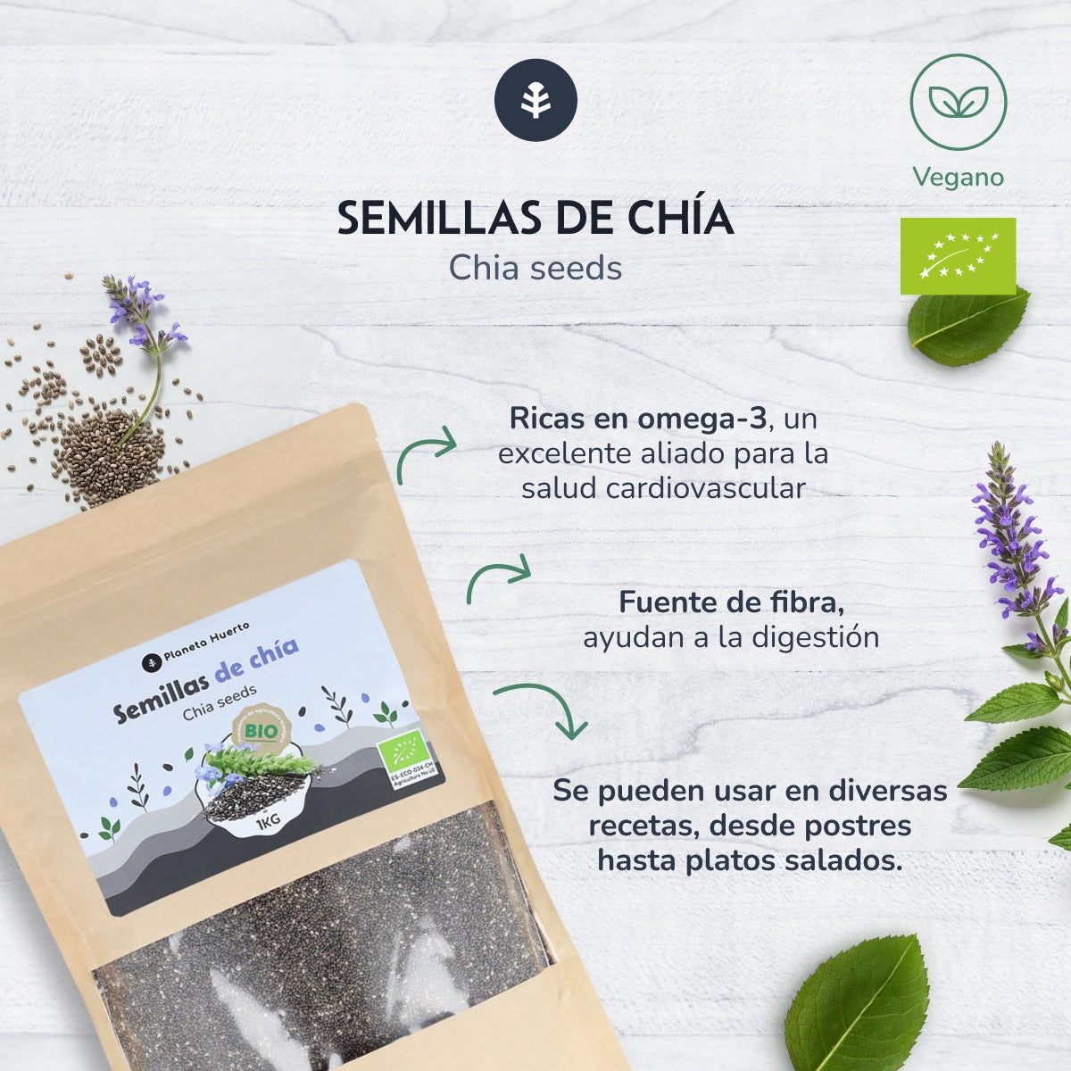 Sementes de Chia ECO Planeta Huerto 1 kg