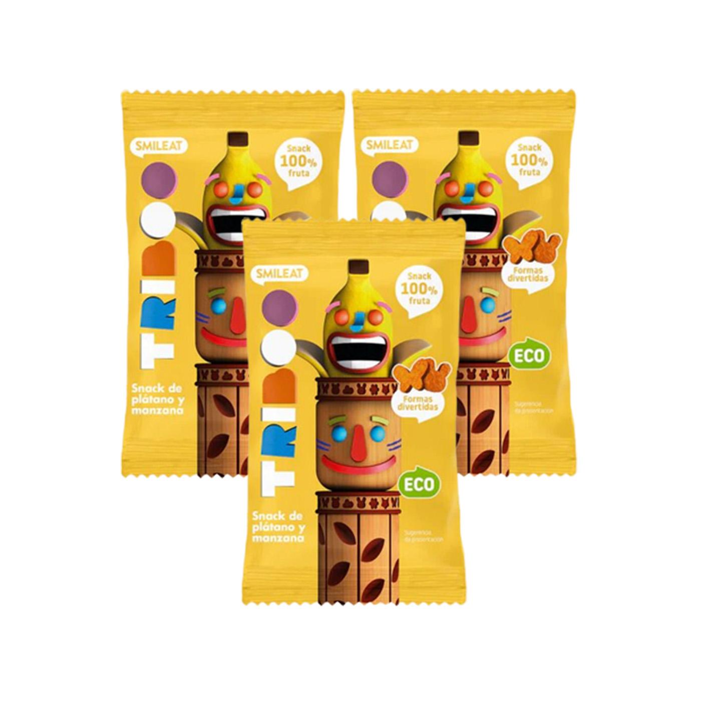 EMBALAGEM 3X Snack de Maçã e Banana Biológico 25 g Triboo