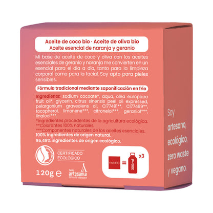 ESSABÓ Sabonete Sólido Orgânico Essencial Gerânio 120 g