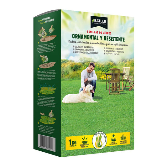 Sementes de relva ornamental e resistente Batlle 1 kg