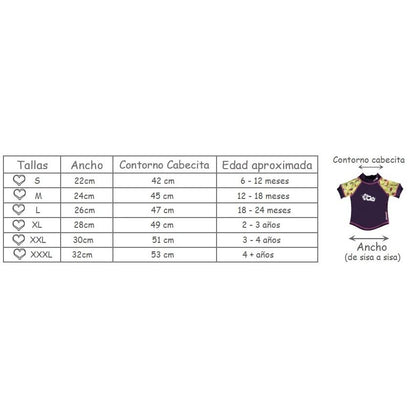 T-shirt de proteção solar Manta Ray Close Parent XXXL para bebé