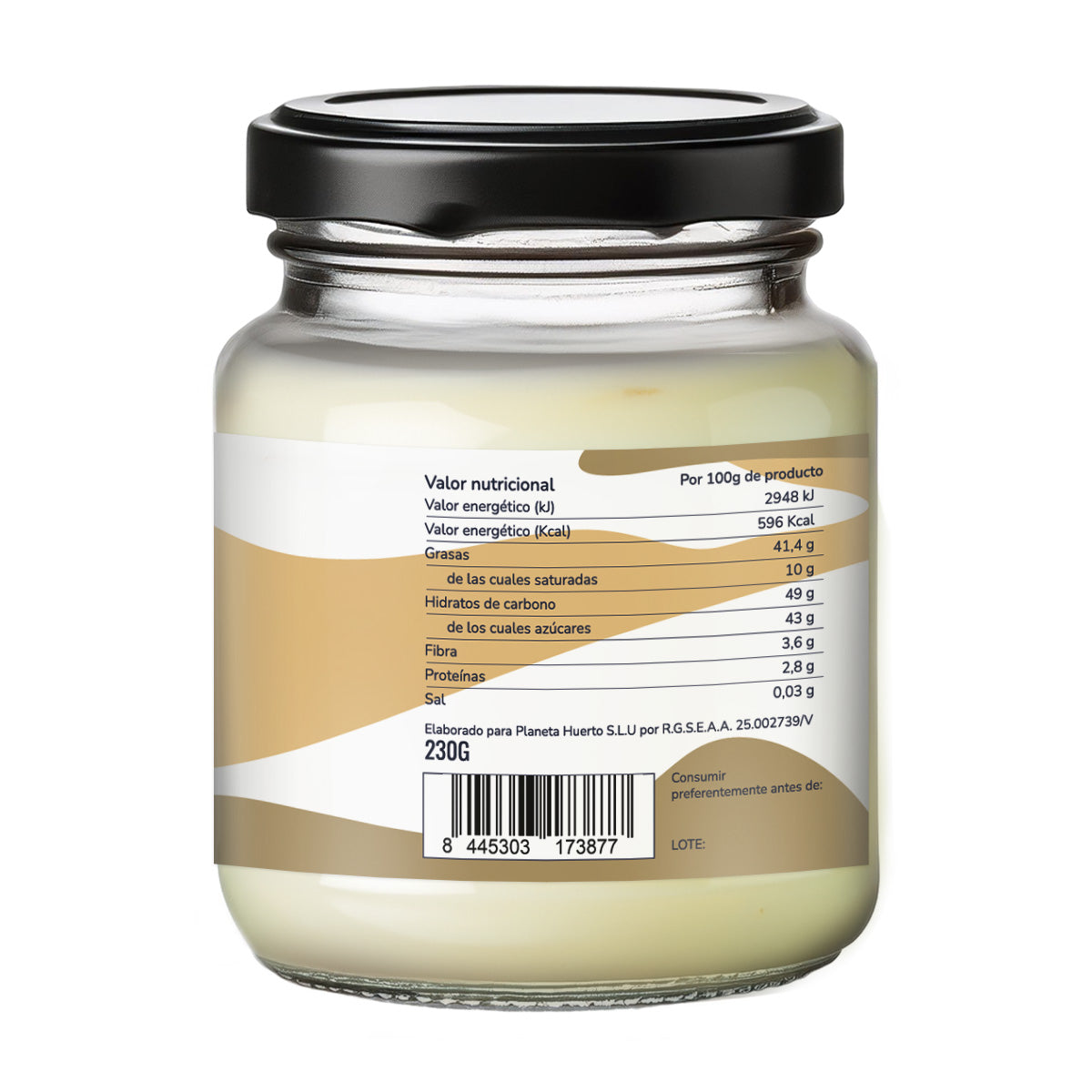 Creme de chocolate branco vegan ECO Planeta Huerto 230 gr