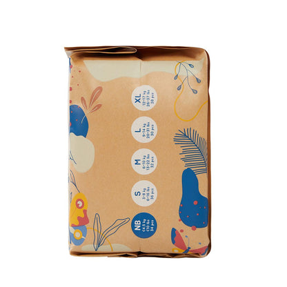 ECOBOOM - Fralda de Bambu Eco Boom. 70% biodegradável, hipoalergénica (tamanho 1/NB, < 3 kg, embalagem de 4 sacos, total de 136 fraldas)