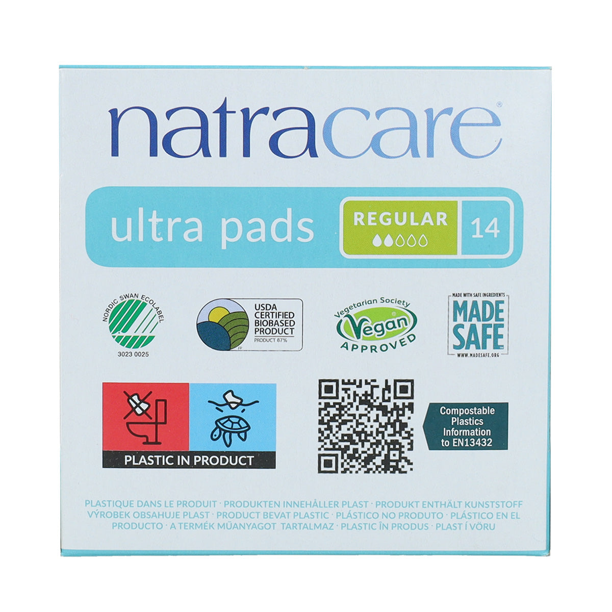 Absorventes Orgânicos Natracare Regulares com Abas, 14 Unidades