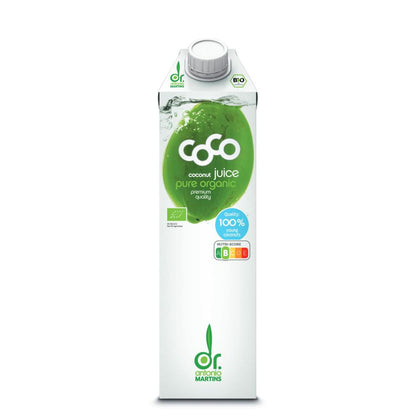 Embalagem de 6x Dr. Martins Água de Coco Natural 1 L