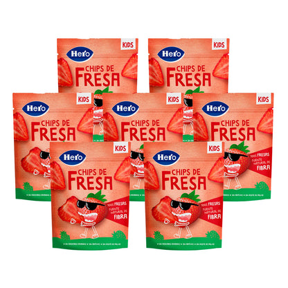 Pack de 7x Hero Kids Morango Chips 12g