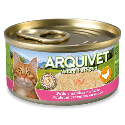Frango e camarão com molho Arquivet 80 g Ração húmida para gatos