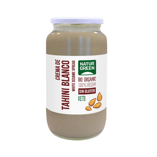 Embalagem de 2 unidades de Creme de Tahini Branco sem glúten Naturgreen 800 gr