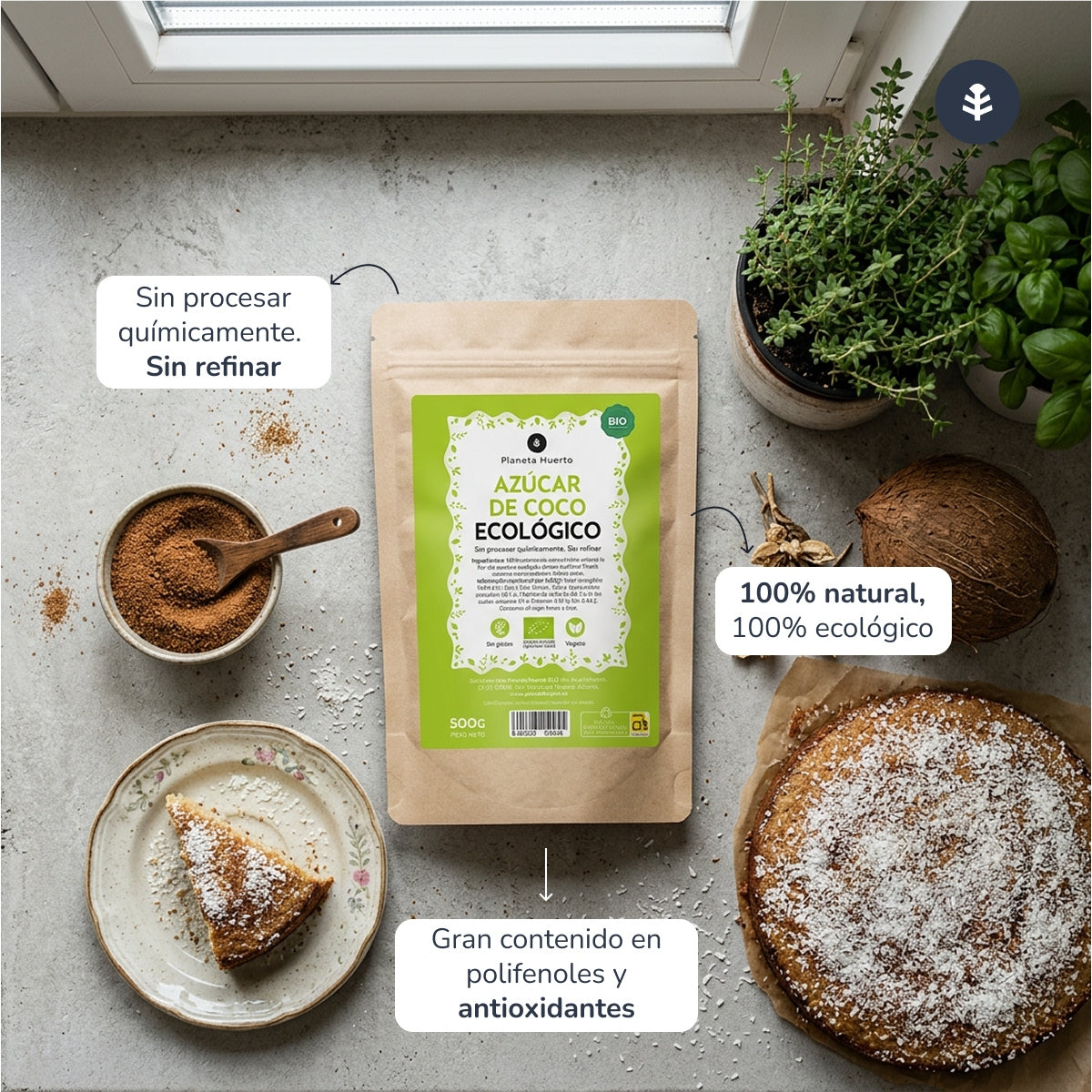 Açúcar de coco ECO Planeta Huerto 1 kg