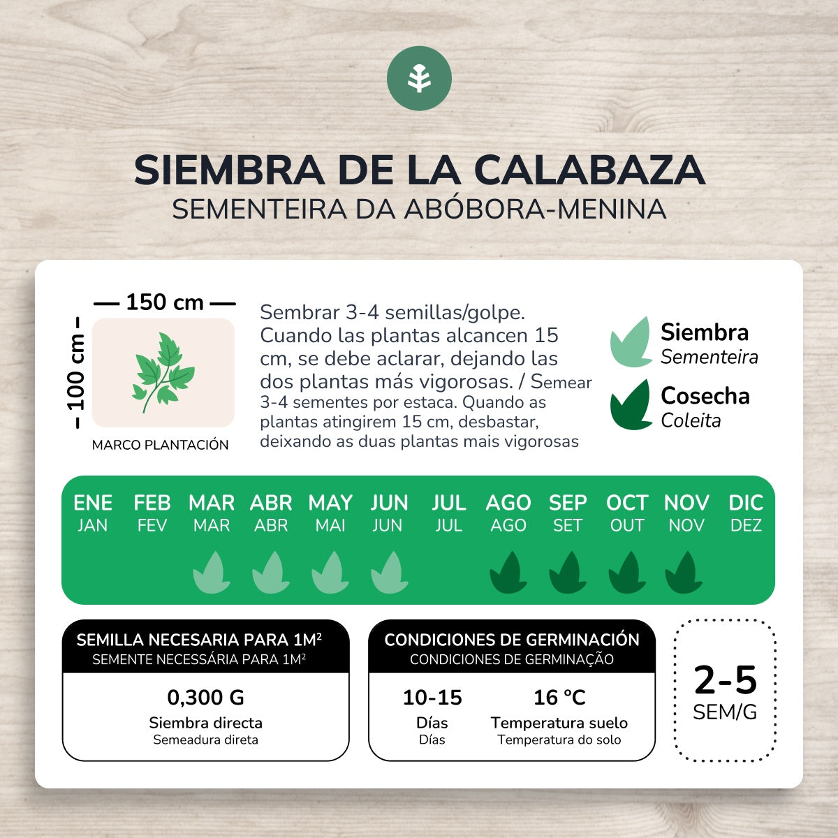 Sementes de abóbora-manteiga biológicas Planeta Huerto